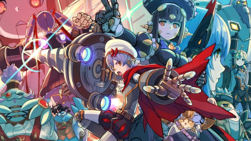 4boys, 5girls, :3, android, aqua_fur, bad_id, bad_twitter_id, bana_(xenoblade_2), black_hair, blonde_hair, blue_fur, breasts, drill, flat_chest, goo_goo789, hat, joints, lila_(xenoblade), maid, maid_headdress, medium_breasts, monocle, muimui_(xenoblade_2), multiple_boys, multiple_girls, nintendo, nopon, poppi_(xenoblade), poppi_alpha_(xenoblade), poppi_mk._ii_(xenoblade), poppi_qt_(xenoblade), poppi_qtpi_(xenoblade), poppibuster_(xenoblade), purple_hair, robot_ears, robot_joints, rosa_(xenoblade), shield, short_hair, tatazo_(xenoblade), tora_(xenoblade_2), xenoblade_chronicles_(series), xenoblade_chronicles_2