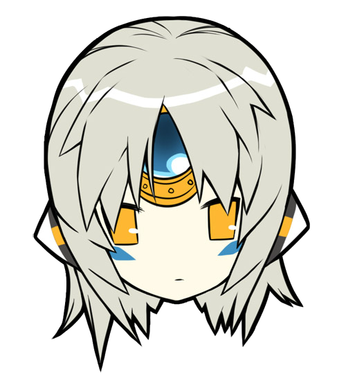 1girl, elsword, eve_(elsword), facial_mark, forehead_jewel, grey_hair, icon_(computing), mechanical_ears