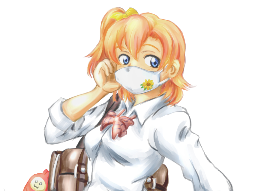 1girl, artist_name, artist_request, bag, blue_eyes, blush, bow, breasts