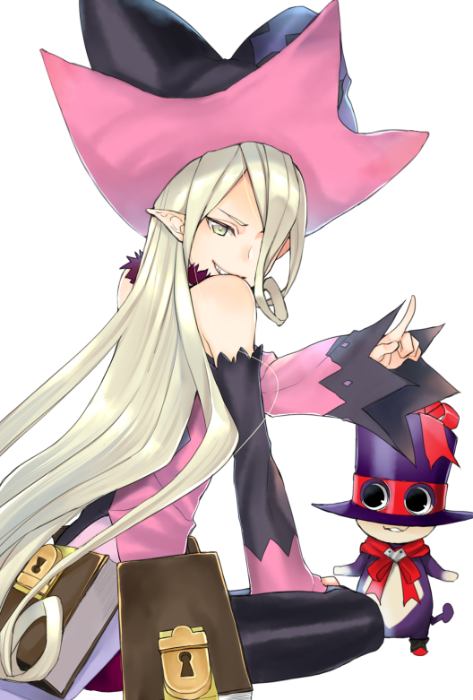 1girl, asymmetrical_sleeves, bienfu_(tales), black_legwear, black_sleeves, detached_sleeves, grey_eyes, grin