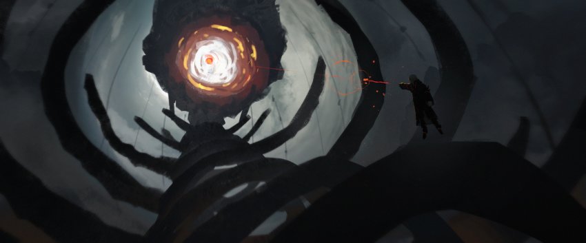 1girl, absurdres, aiming, arm_at_side, asteroid_ill, bad_id, bad_twitter_id, beam