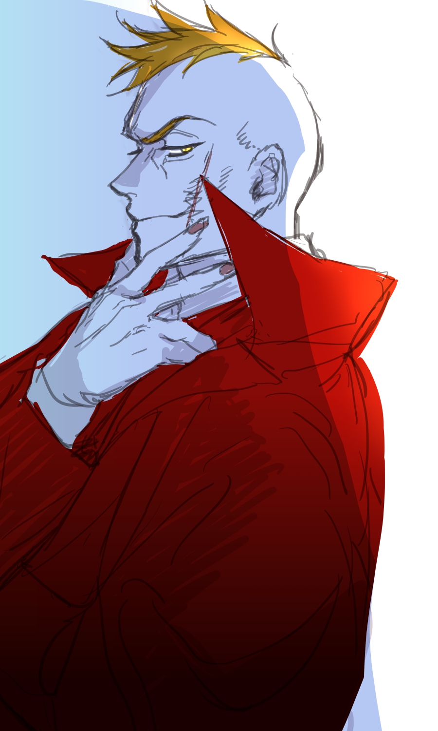 1boy, bad_id, bad_pixiv_id, cape, highres, larten_crepsley, male_focus, red_cape