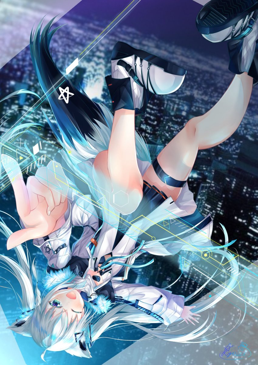 1girl, ahoge, animal_ears, black_dress, boots, braid, commentary_request, detached_collar