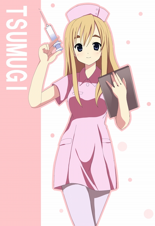 00s, 1girl, blonde_hair, blue_eyes, clipboard, female_focus, k-on!, kawabata_mizuki