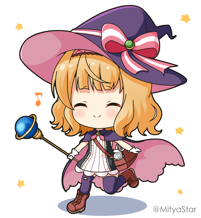 ^_^, bag, bandaid, bandaid_on_knee, bandaid_on_leg, black_dress, blonde_hair, blush