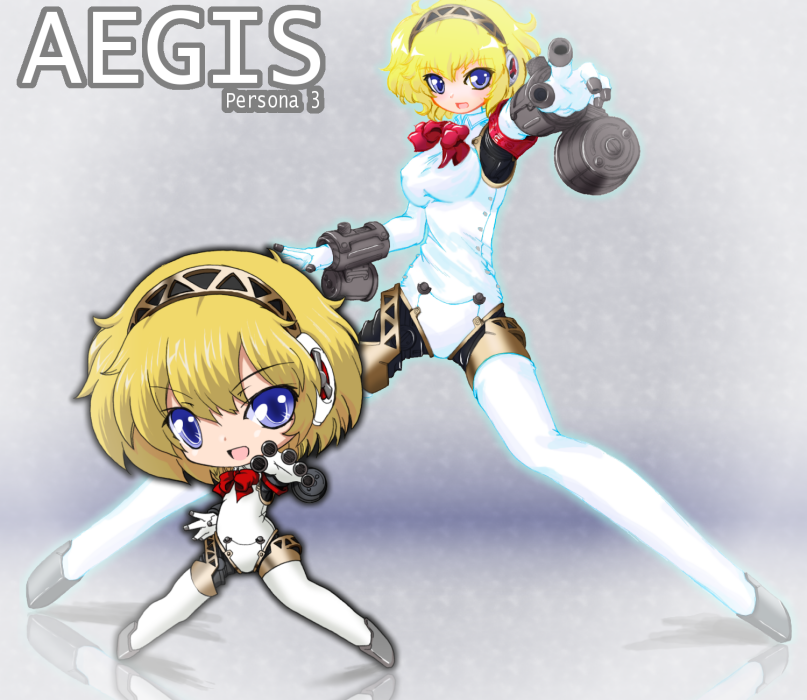 aigis_(persona), android, atlus, blonde_hair, blue_eyes, chibi, hairband, kitsune_neko, kitsune_neko_(kon_mao), persona, persona_3, short_hair