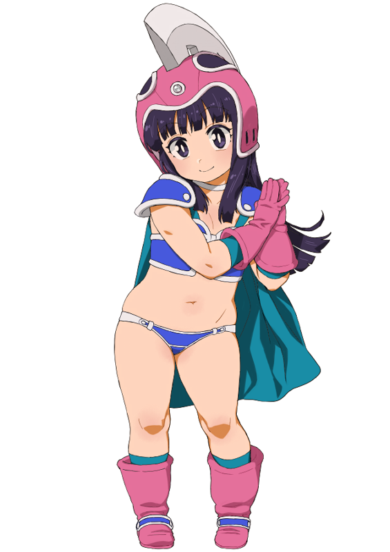 1girl, armor, bikini, bikini_armor, black_eyes, black_hair, blue_bikini, boots