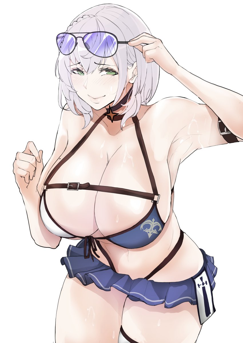 1girl, absurdres, alternate_costume, armlet, armpits, bare_shoulders, bikini, bikini_top_only