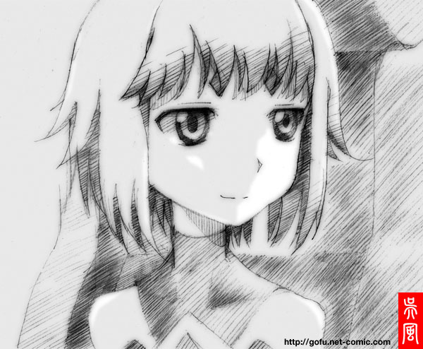 00s, element_hunters, gofu, greyscale, juno_(element_hunters), monochrome, sketch, solo