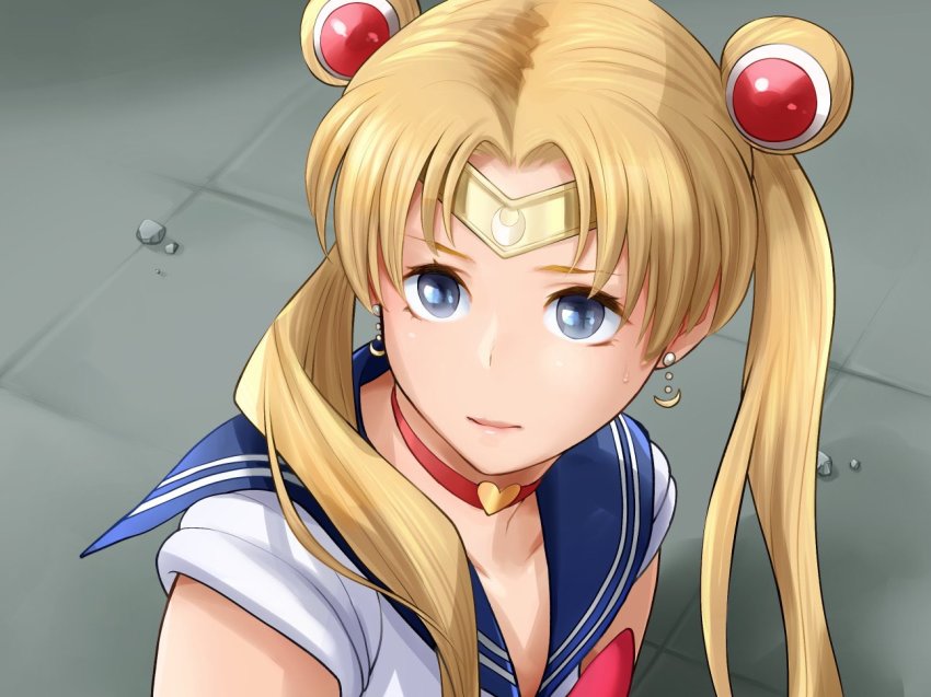 1girl, bishoujo_senshi_sailor_moon, bishoujo_senshi_sailor_moon_s, blonde_hair, blue_eyes, blue_sailor_collar, blurry, blurry_background