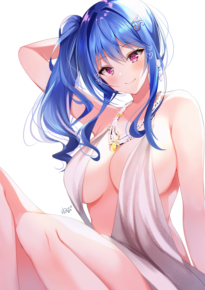 1girl, absurdres, azur_lane, backless_dress, backless_outfit, bare_shoulders, blue_hair, breasts