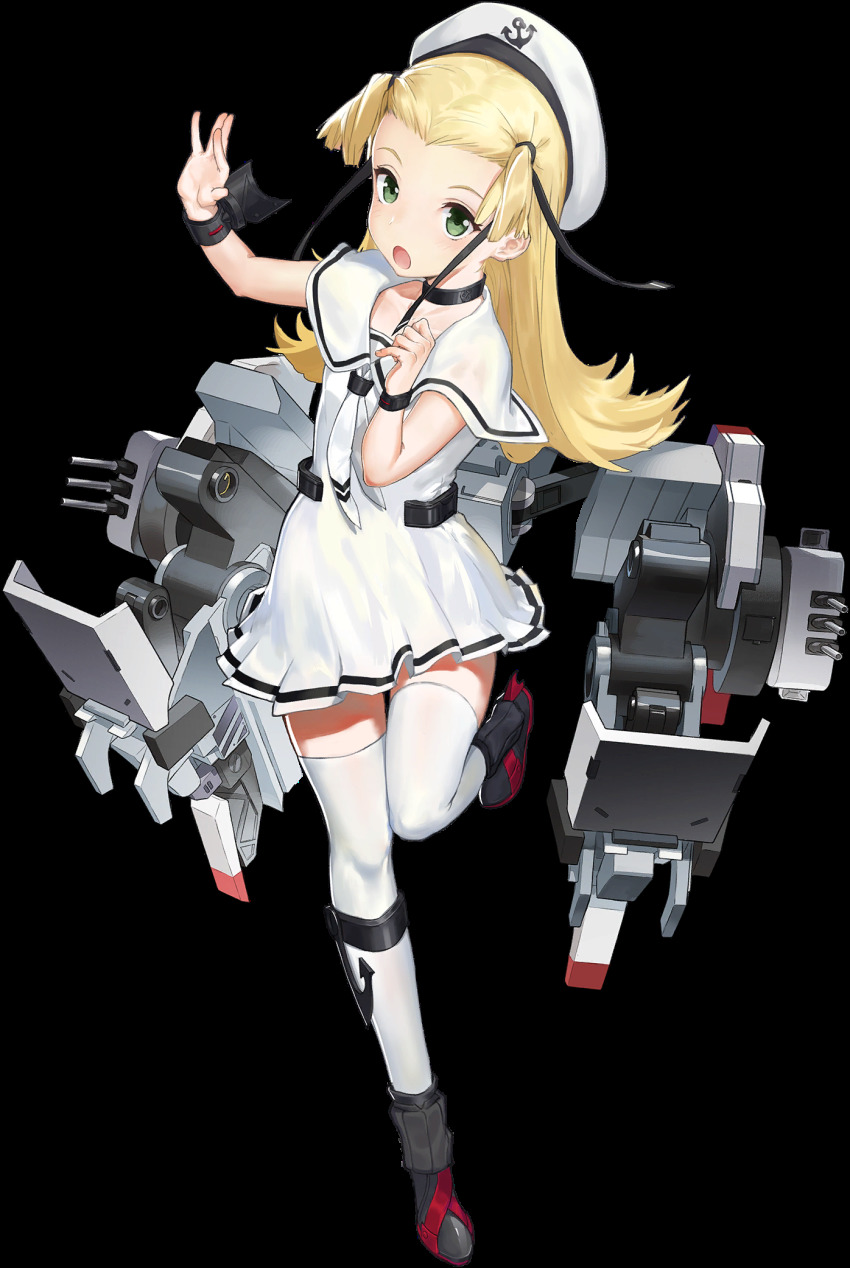 1girl, anchor_symbol, artist_request, black_boots, black_choker, blue_oath, blush, boots