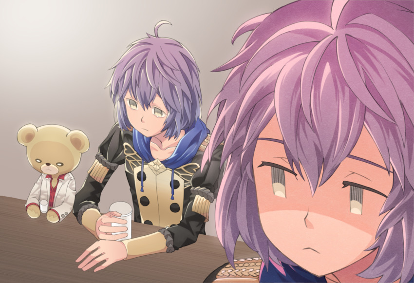 1girl, baka_mitai_(meme), bernadetta_von_varley, closed_mouth, fire_emblem, fire_emblem:_three_houses, garreg_mach_monastery_uniform, glass