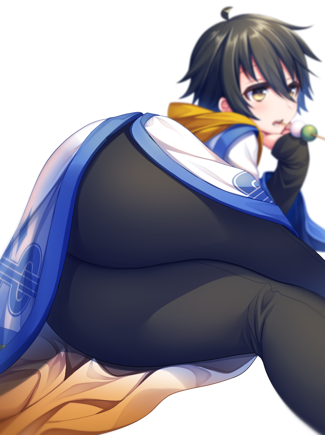 1boy, ass, ass_focus, brown_eyes, brown_hair, camera_focus, from_behind, htkku