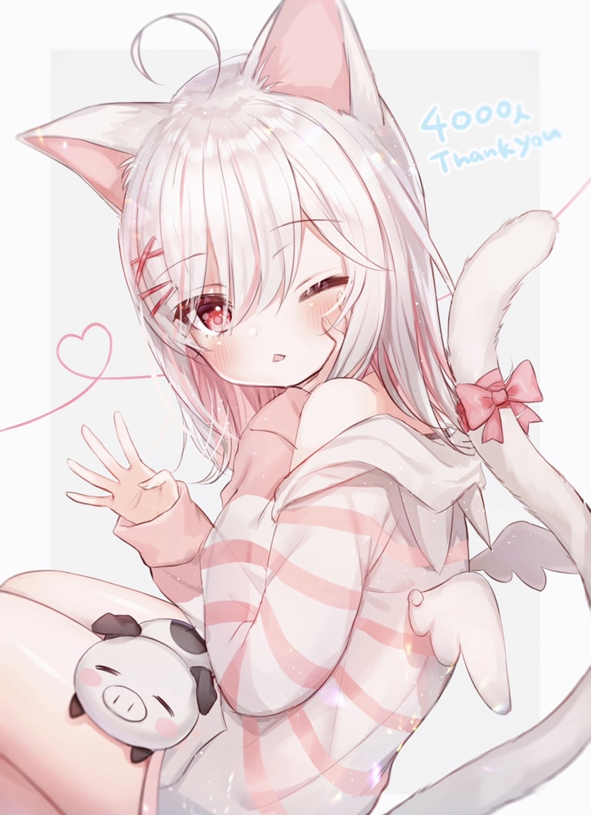 1girl, ;o, animal_ears, bad_id, bad_pixiv_id, bare_legs, cat_ears, chestnut_mouth