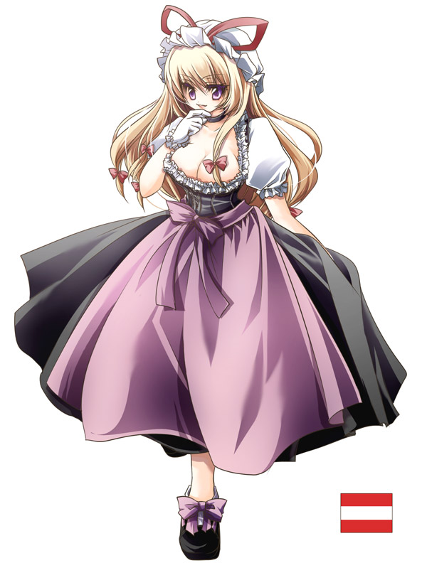 1girl, bad_id, bad_pixiv_id, blonde_hair, breasts, chokobanira, cleavage, female_focus