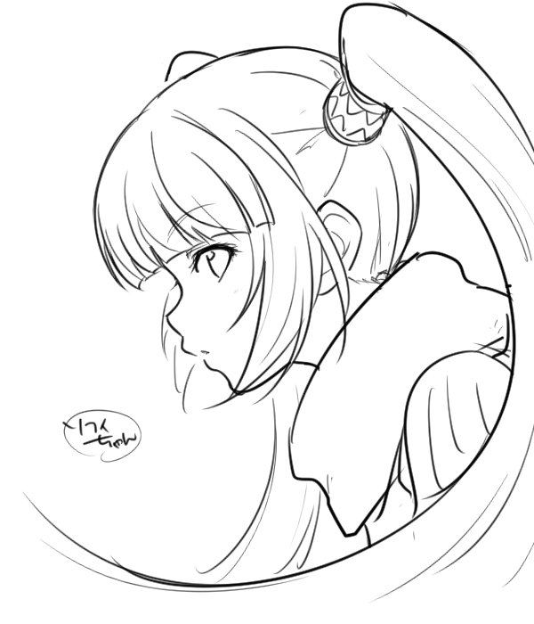 1girl, bad_ci-en_id, bad_id, greyscale, kiikii_(kitsukedokoro), long_hair, looking_at_viewer, monochrome