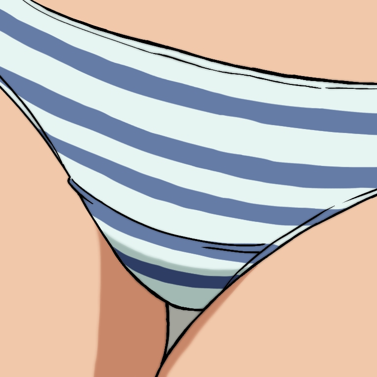 1girl, crotch, francesca_lucchini, grey_background, kakeru_(msjatl80), panties, simple_background, solo, strike_witches, striped_clothes, striped_panties, underwear, world_witches_series