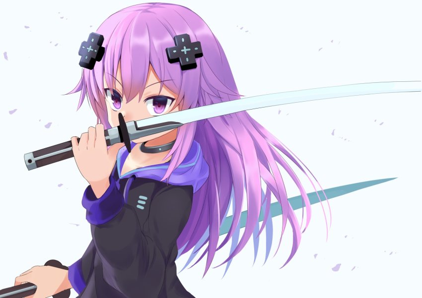 adult_neptune, choker, hair_ornament, hairclip, highres, long_hair, ma40414, neptune_(neptunia)