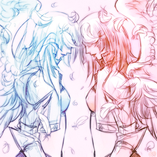 bad_id, bad_pixiv_id, feathers, hana_(last_remnant), hannah_(last_remnant), hataka_nohito, hina_(last_remnant), hinnah_(last_remnant), lowres, the_last_remnant, wings