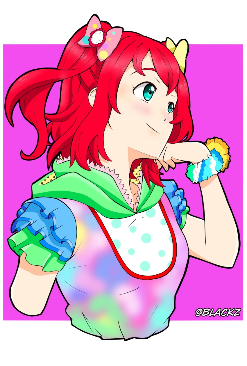 1girl, aqua_eyes, artist_name, artist_request, blush, bow, cotton_candy_ei-ei-oh!, dress