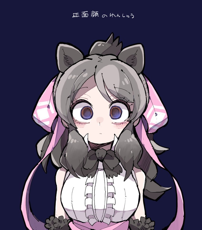 1girl, animal_ears, arm_warmers, bear_ears, bear_girl, bergman's_bear_(kemono_friends), black_hair, bow