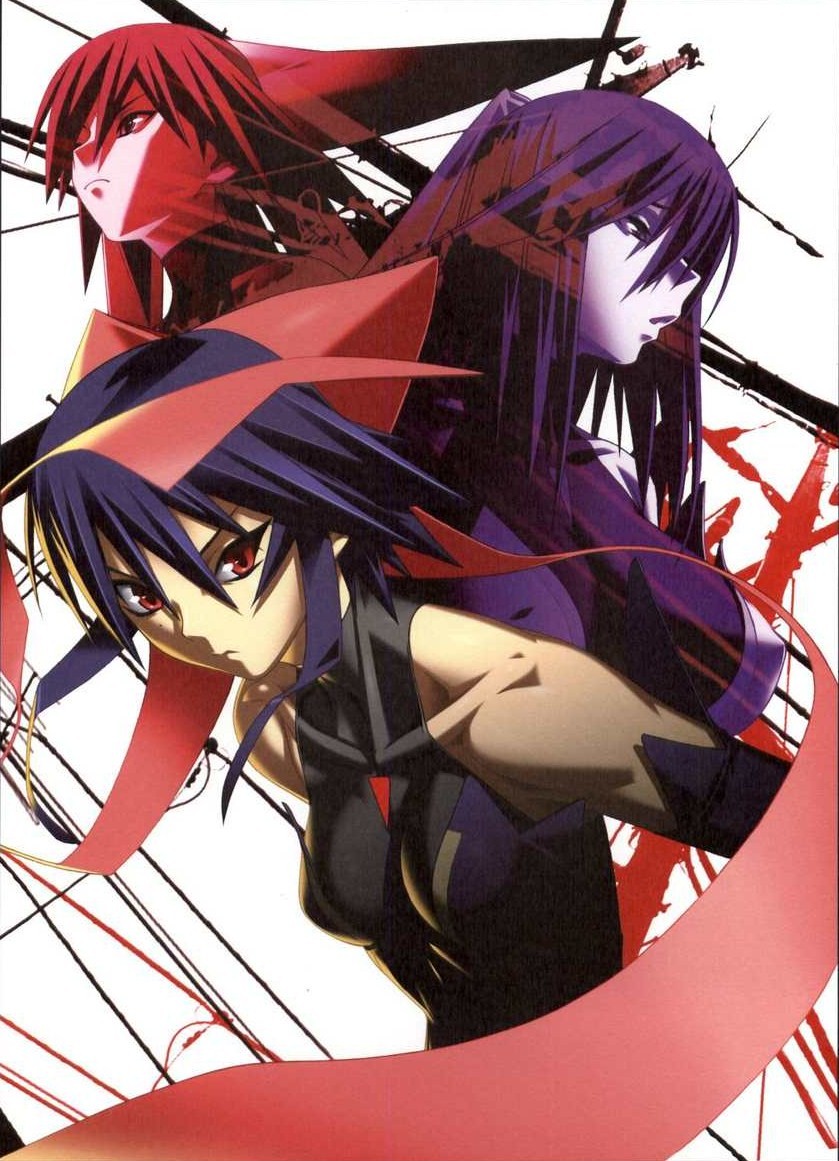 00s, 3girls, bare_shoulders, blue_hair, detached_sleeves, flat_chest, frown, hair_ribbon