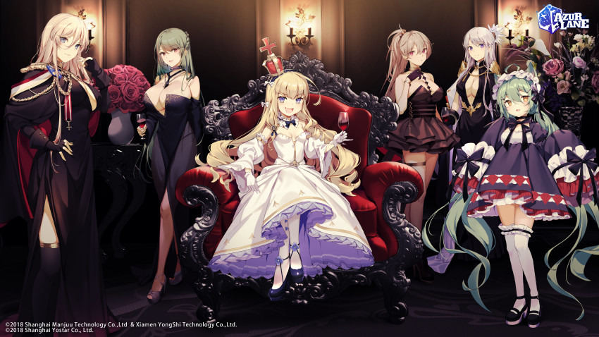 6+girls, absurdres, akashi_(azur_lane), akashi_(the_black_cat_cometh!)_(azur_lane), azur_lane, bare_shoulders, bismarck_(azur_lane), bismarck_(beacon_of_the_iron_blood)_(azur_lane)