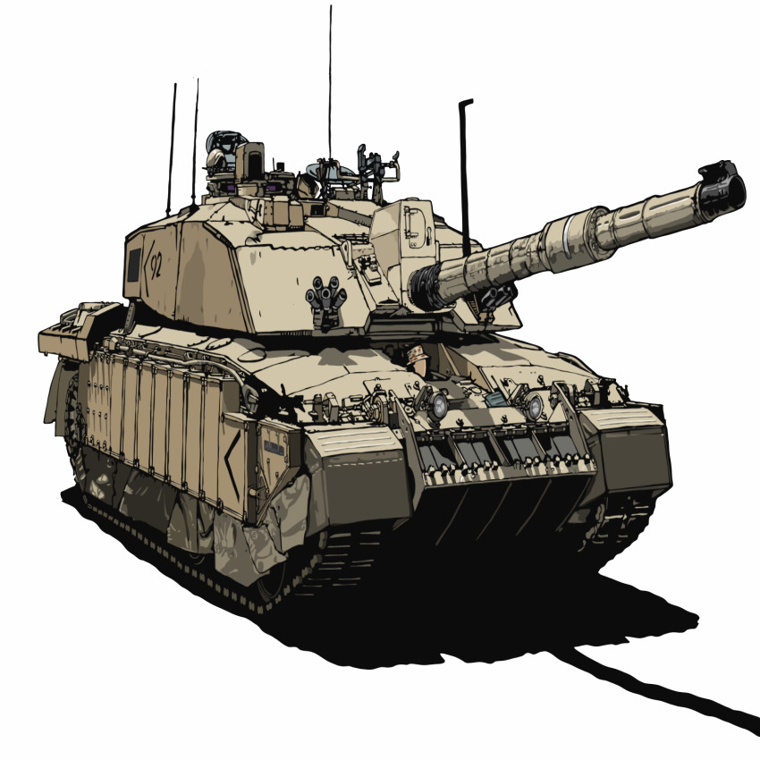 caterpillar_tracks, commentary_request, fv4034_challenger_2, highres, izushi_(keeki), kamu_(kamu-fb), military, military_vehicle