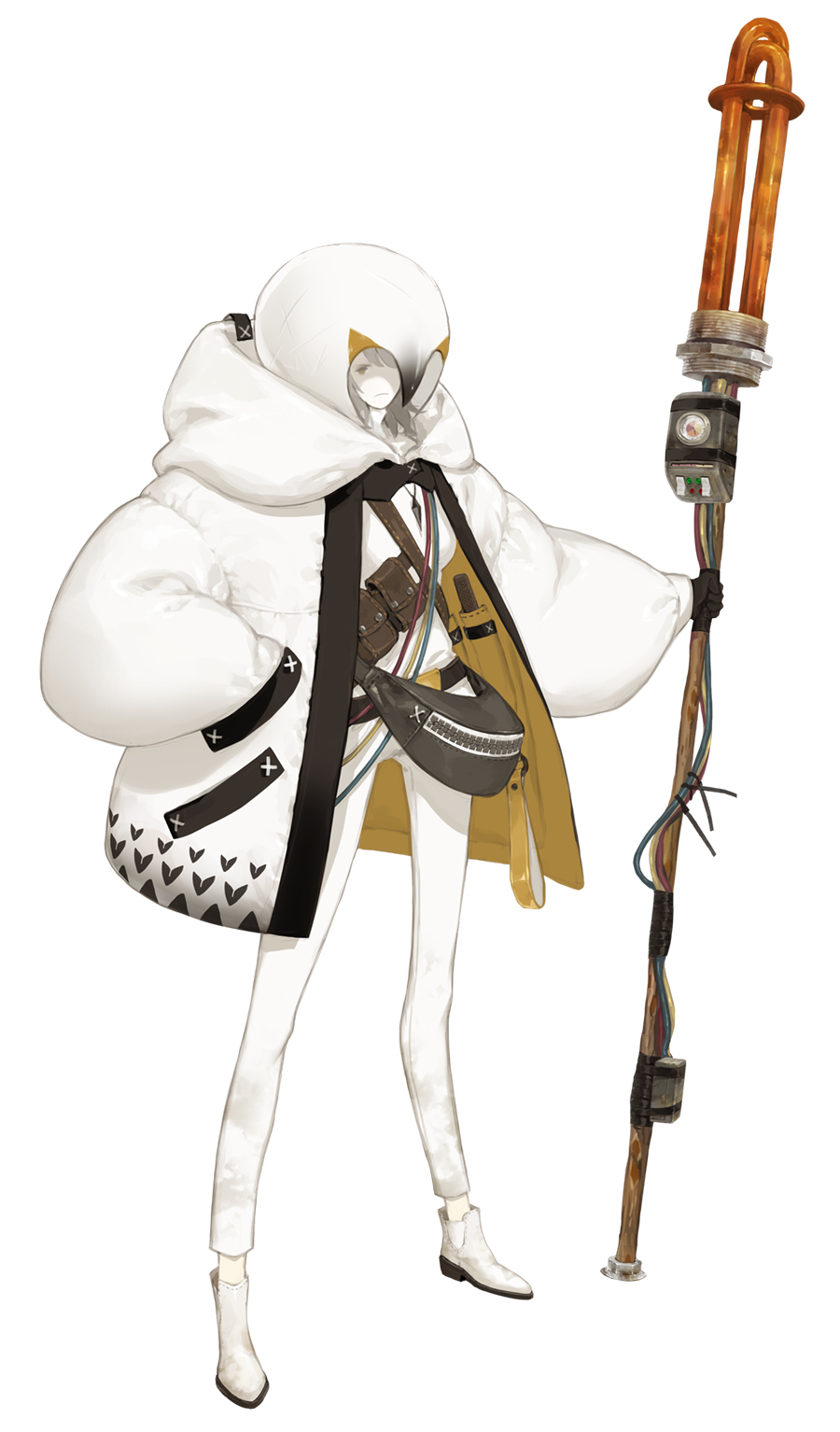 1girl, animal_helmet, aso20, bag, black_gloves, brown_eyes, closed_mouth, gloves