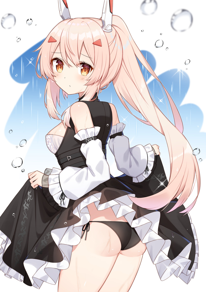 1girl, absurdres, ass, ayanami_(azur_lane), ayanami_(nightfall_raiment)_(azur_lane), azur_lane, bare_shoulders, black_dress