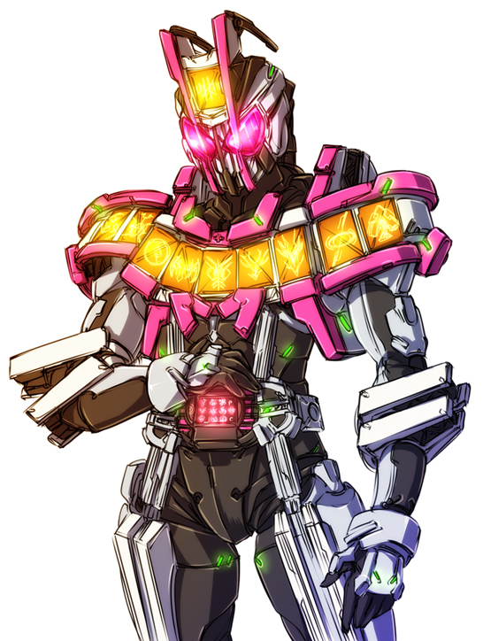 1boy, antennae, belt, glowing, glowing_eyes, kamen_rider, kamen_rider_dcd, kamen_rider_decade
