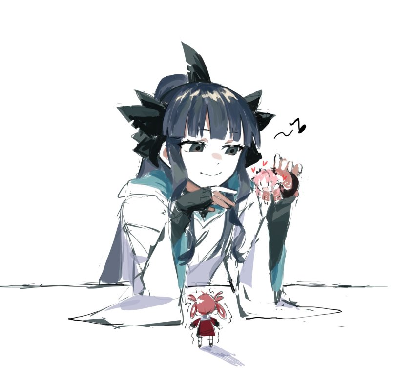 3girls, artemis_of_the_blue, arthropod_girl, atelier_live, bad_id, bad_twitter_id, black_eyes, black_hair