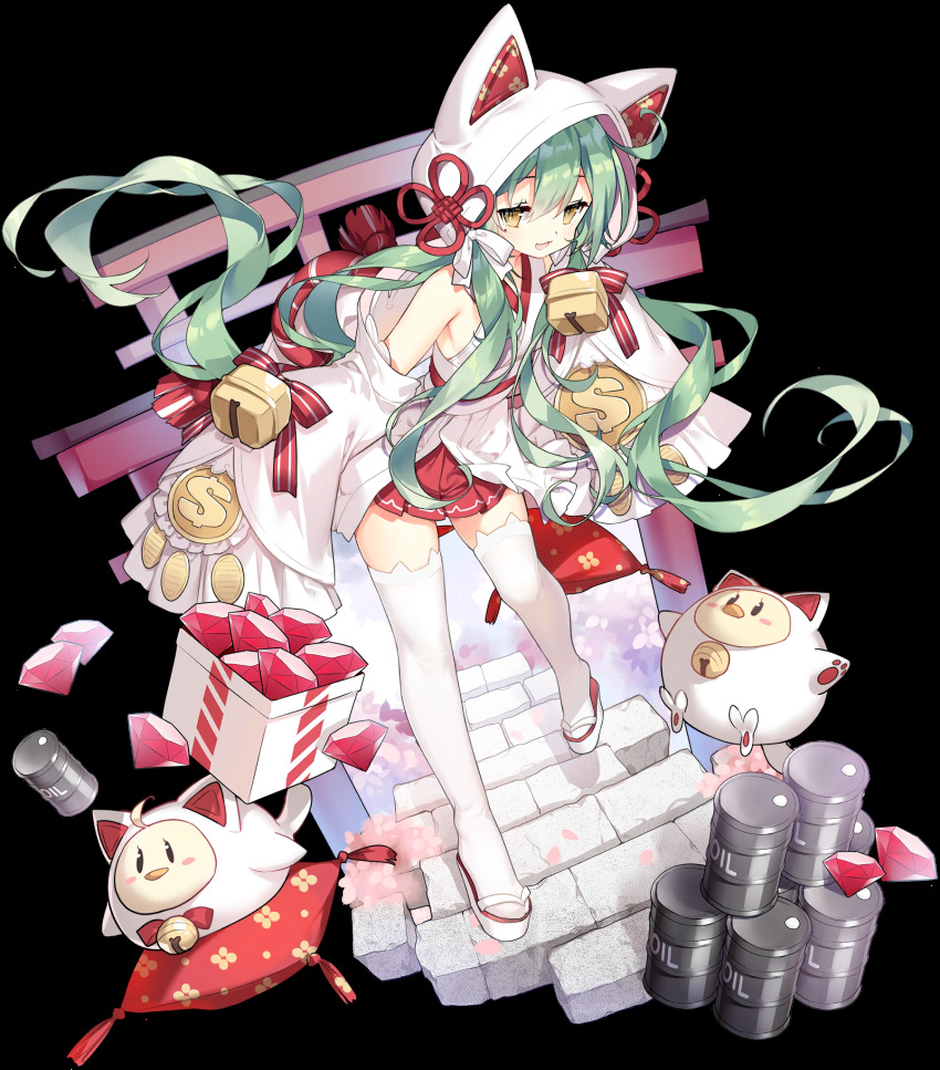 1girl, akashi_(azur_lane), akashi_(white_cat's_repayment)_(azur_lane), animal_ears, azur_lane, baby_animal, bare_shoulders, bell