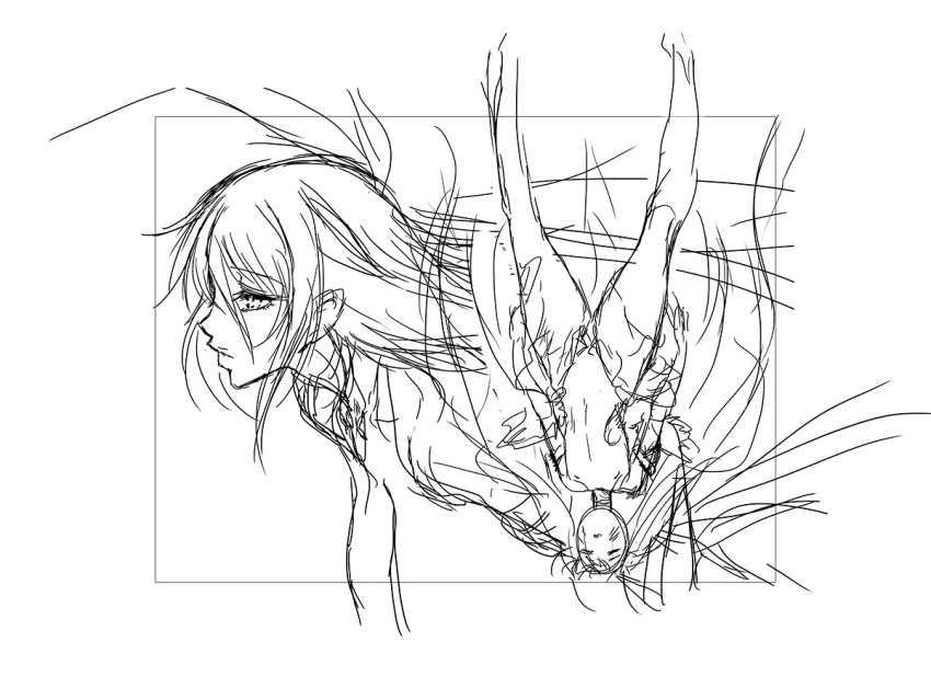 2girls, aoi_nagisa_(metalder), blush, bodysuit, boots, breasts, curvy, highleg, highleg_leotard, huge_breasts, leotard, long_hair, looking_away, mizuki_shiranui, mizuki_yukikaze, monocrome, mother_and_child, mother_and_daughter, multiple_girls, parent_and_child, short_hair, simple_background, sketch, small_breasts, taimanin_(series), taimanin_rpgx, taimanin_yukikaze, twintails, very_long_hair