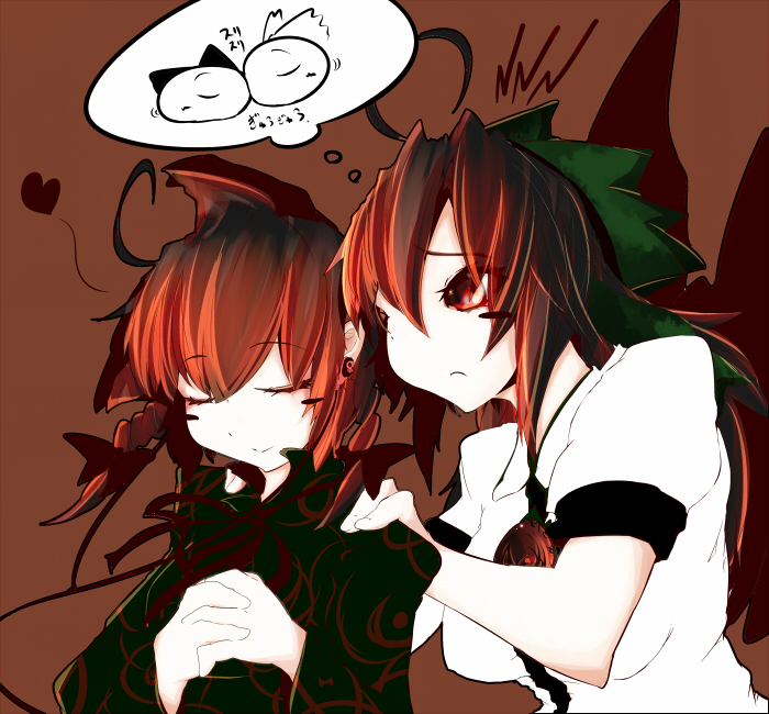 2girls, bad_id, bad_pixiv_id, blush_stickers, clannad, dango_daikazoku, female_focus, heart