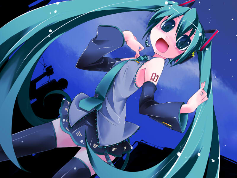 1girl, aqua_eyes, aqua_hair, blue_eyes, blush, covered_erect_nipples, detached_sleeves, female_focus