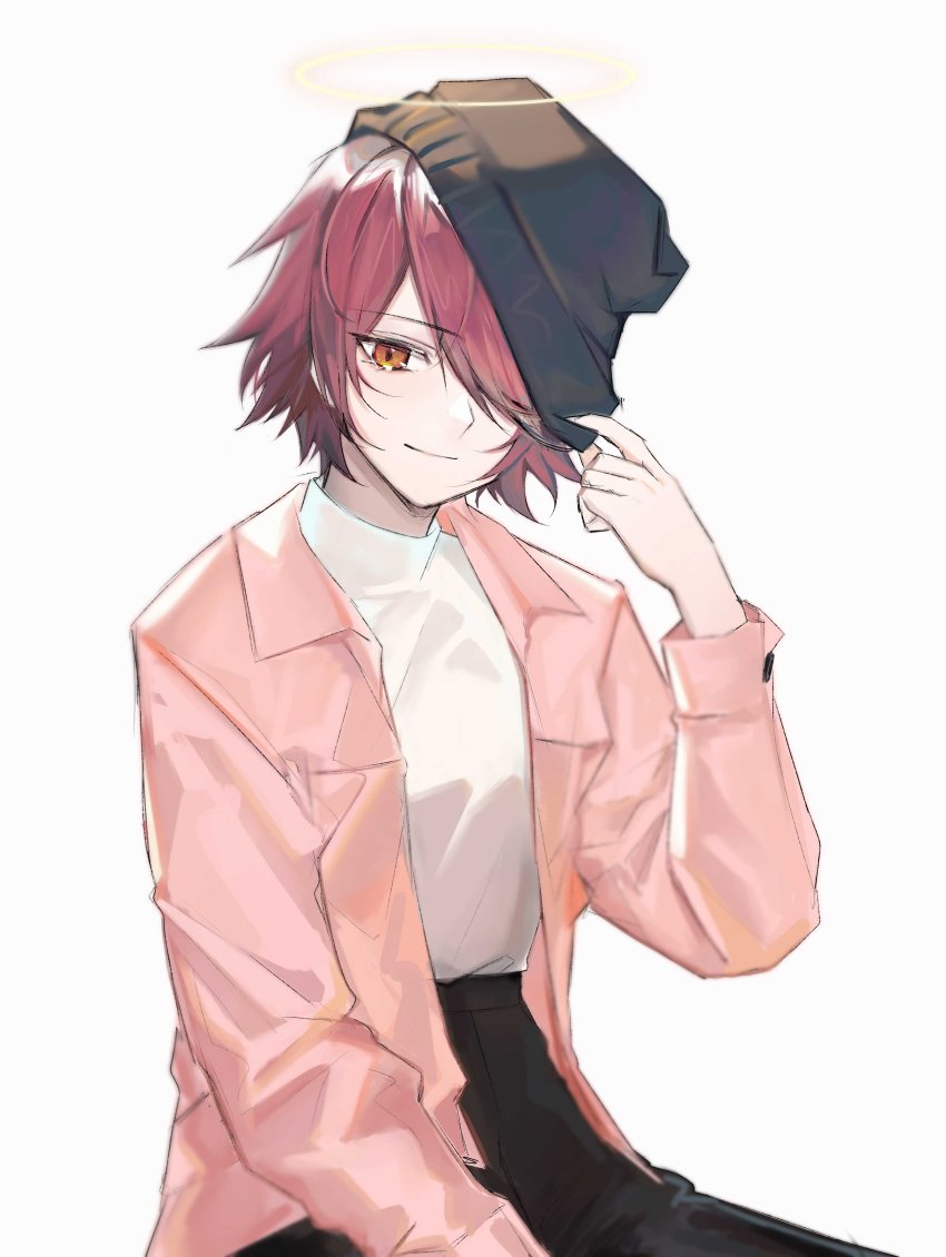 1girl, absurdres, arknights, bad_id, bad_twitter_id, bea_(12424_24), beanie, black_hat