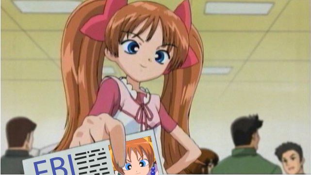 00s, 1girl, anime_screenshot, blue_eyes, fbi, kanna_(meronpan1108), mishima_rinko, red_hair