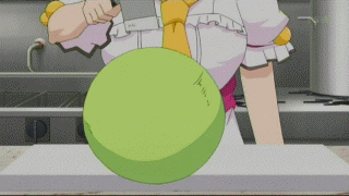 1girl, animated, animated_gif, anime_screenshot, cabbage, feena_fam_earthlight, female_focus, lowres