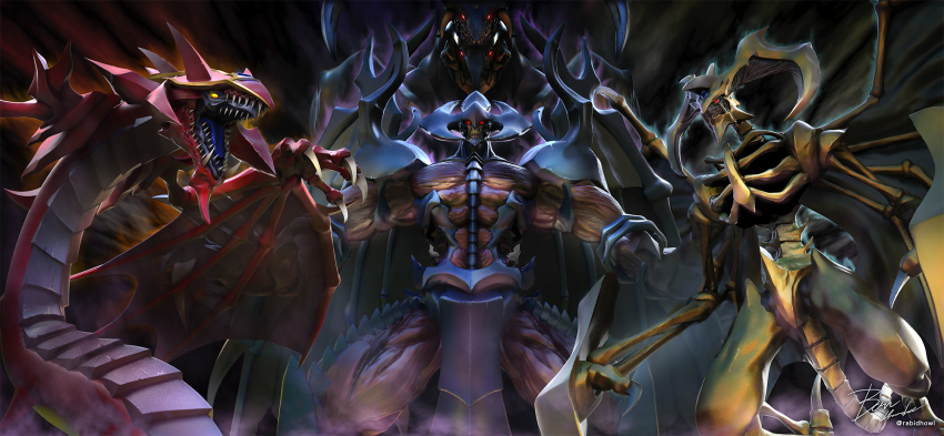 armityle_the_chaos_phantom, aura, black_background, blue_skin, colored_skin, dark_aura, dragon_wings, fang