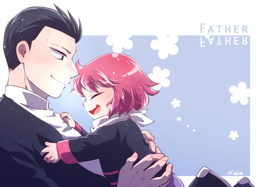 2boys, age_difference, aged_down, black_hair, black_jacket, closed_eyes, closed_mouth, commentary_request