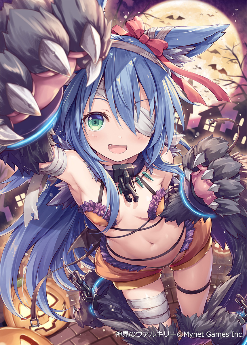 1girl, :d, akkijin, animal_ear_fluff, animal_ears, arm_up, armpits, bandages