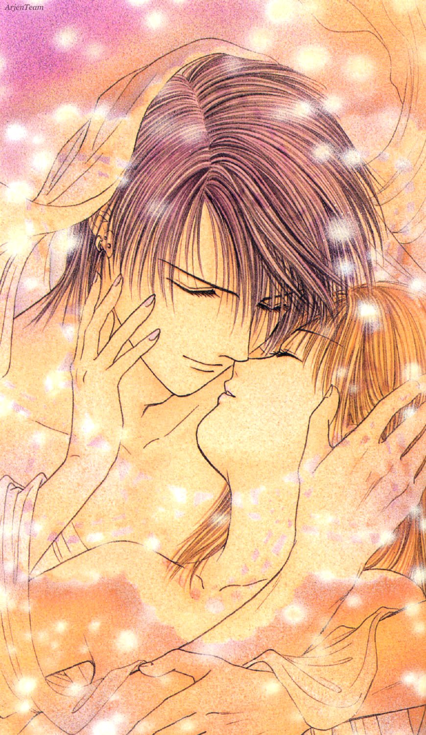 1boy, 1girl, almost_kiss, ayashi_no_ceres, couple, closed_eyes, highres, jewelry