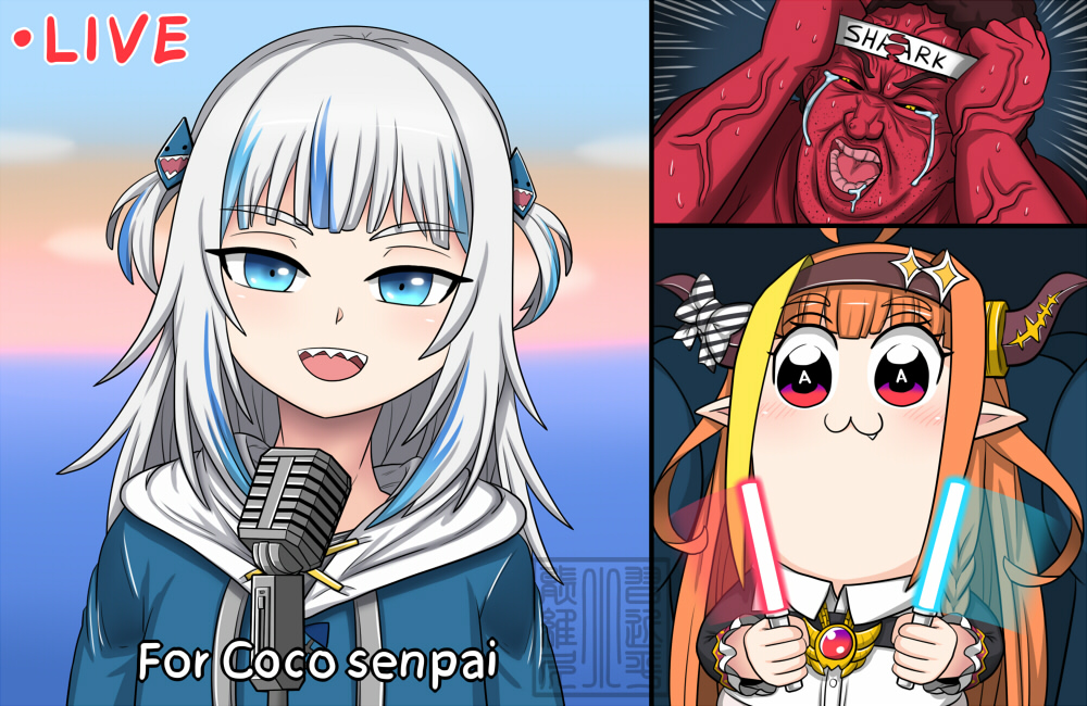 2girls, :3, :d, a_(phrase), bkub_(style), blue_eyes, blue_hair, blush