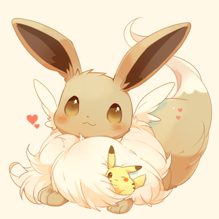 :3, blush, body_fur, brown_eyes, closed_mouth, commentary_request, eevee, gen_1_pokemon