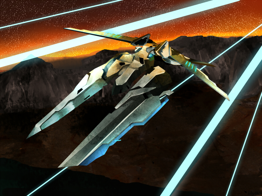 00s, bad_id, bad_pixiv_id, gradius, konami, laser, mecha, mountain
