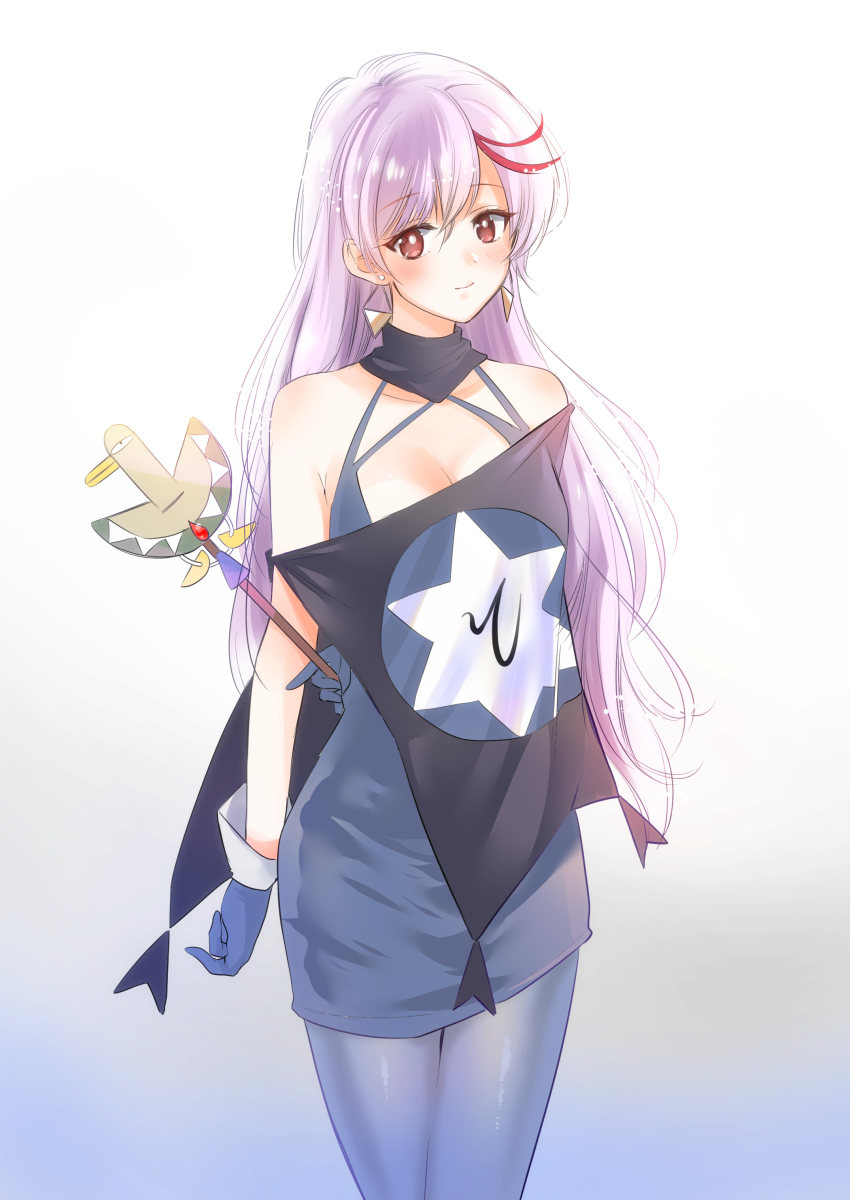 1girl, absurdres, aikawa_akane, bad_id, bad_pixiv_id, blue_gloves, blue_pantyhose, blush