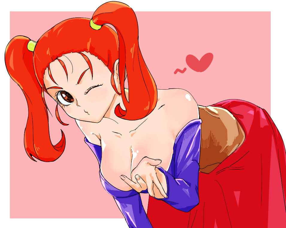 1girl, breasts, cleavage, dragon_quest, dragon_quest_viii, hanging_breasts, jessica_albert, large_breasts