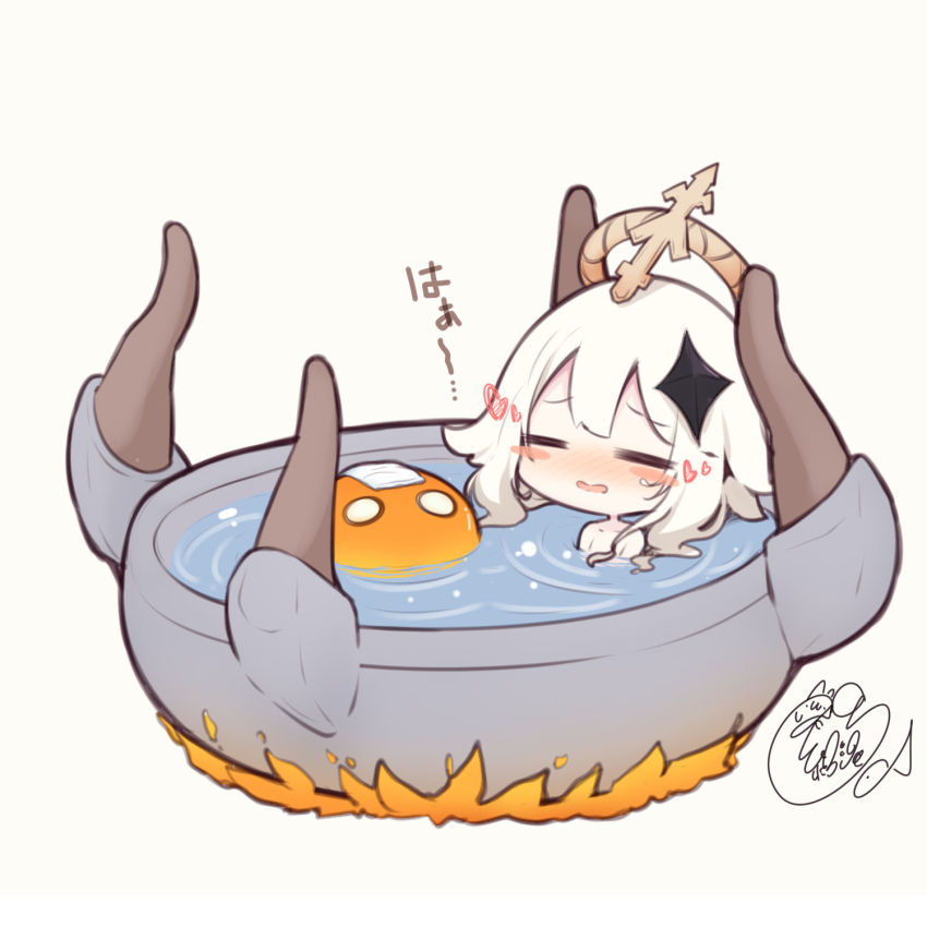 1girl, =_=, bath, bathing, beni_shake, blush, blush_stickers, chibi